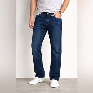 Levi’s 505 Regular Fit Stretch Jeans Men’s 36x32 Dark Wash Straight Leg